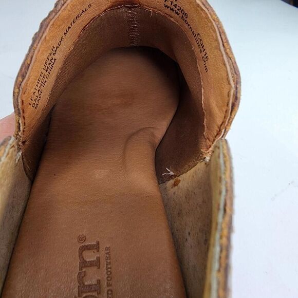 Born Antonia Brown Oiled Leather Zip Ankle Booties US 7 M Heels Clogs Shoes - Picture 10 of 11